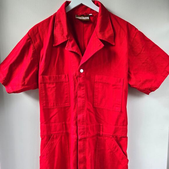 Big Bud Press Mustang Red Coveralls Short Sleeve Jumpsuit Women Size XL Sold Out - Picture 5 of 16